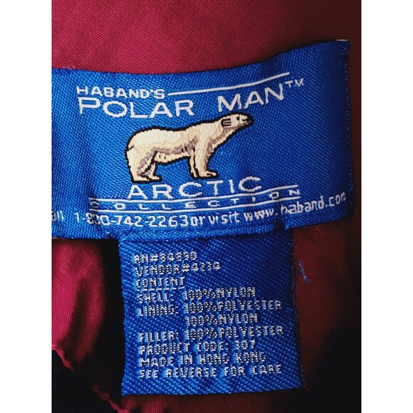 Men's Large Maroon Insulated Coat Parka Habands Polar Man Arctic - Picture 11 of 11